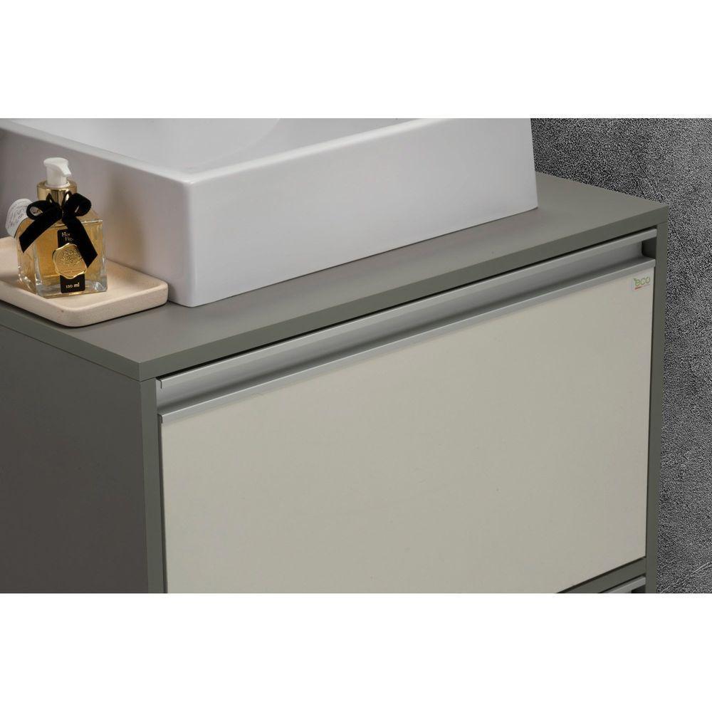 Conjunto Gabinete E Espelheira Plena Versati 80 Cm - Verde/Branco - 4