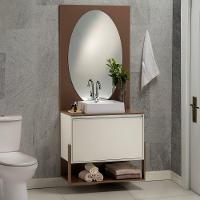 Conjunto Gabinete E Espelheira Plena Superior 80 Cm - Bronze/Branco - 2