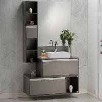 Conjunto Gabinete E Espelheira Plena Conceito 120 Cm - Chumbo/Verde - 2