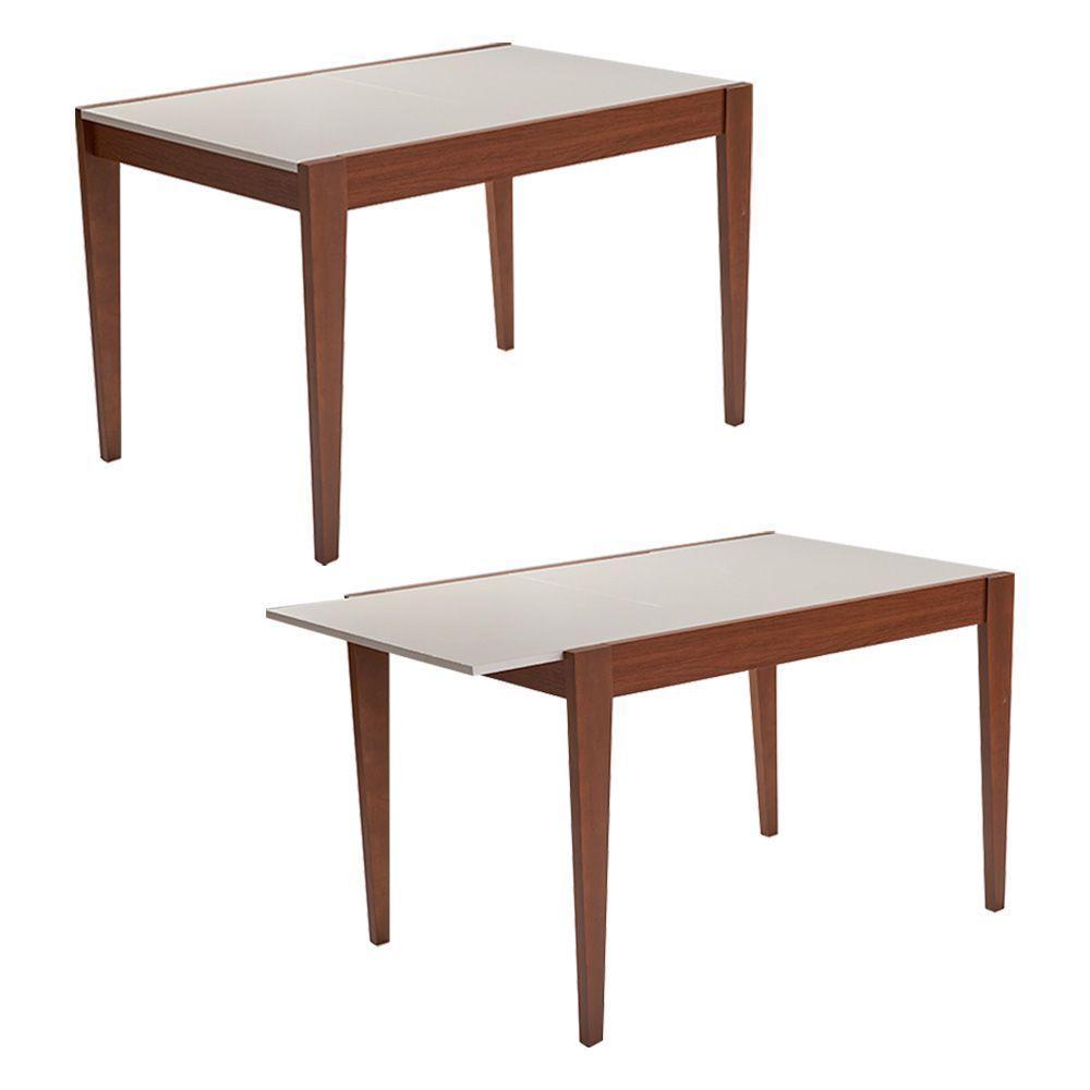 Mesa Flyp Para Cozinha Retangular Mdf - Imbuia-offwhite Sem Vidro 120x80 - 6