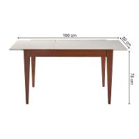 Mesa Flyp Para Cozinha Retangular Mdf - Imbuia-offwhite Sem Vidro 120x80