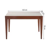 Mesa Flyp Sala De Jantar 4 Lugares - Imbuia-offwhite Sem Vidro 120x80 - 6