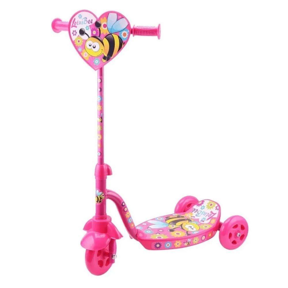 Patinete Infantil Estampado Bee 3 Rodas Rosa - Lotus - 1