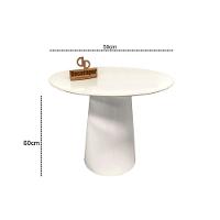 Mesa De Canto Cone Laqueado Com Tampo Vidro 50cm Branco 60cm - 2