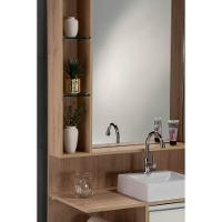 Conjunto Gabinete E Espelheira Plena Premium 100 Cm - Freijó / Branco - 3