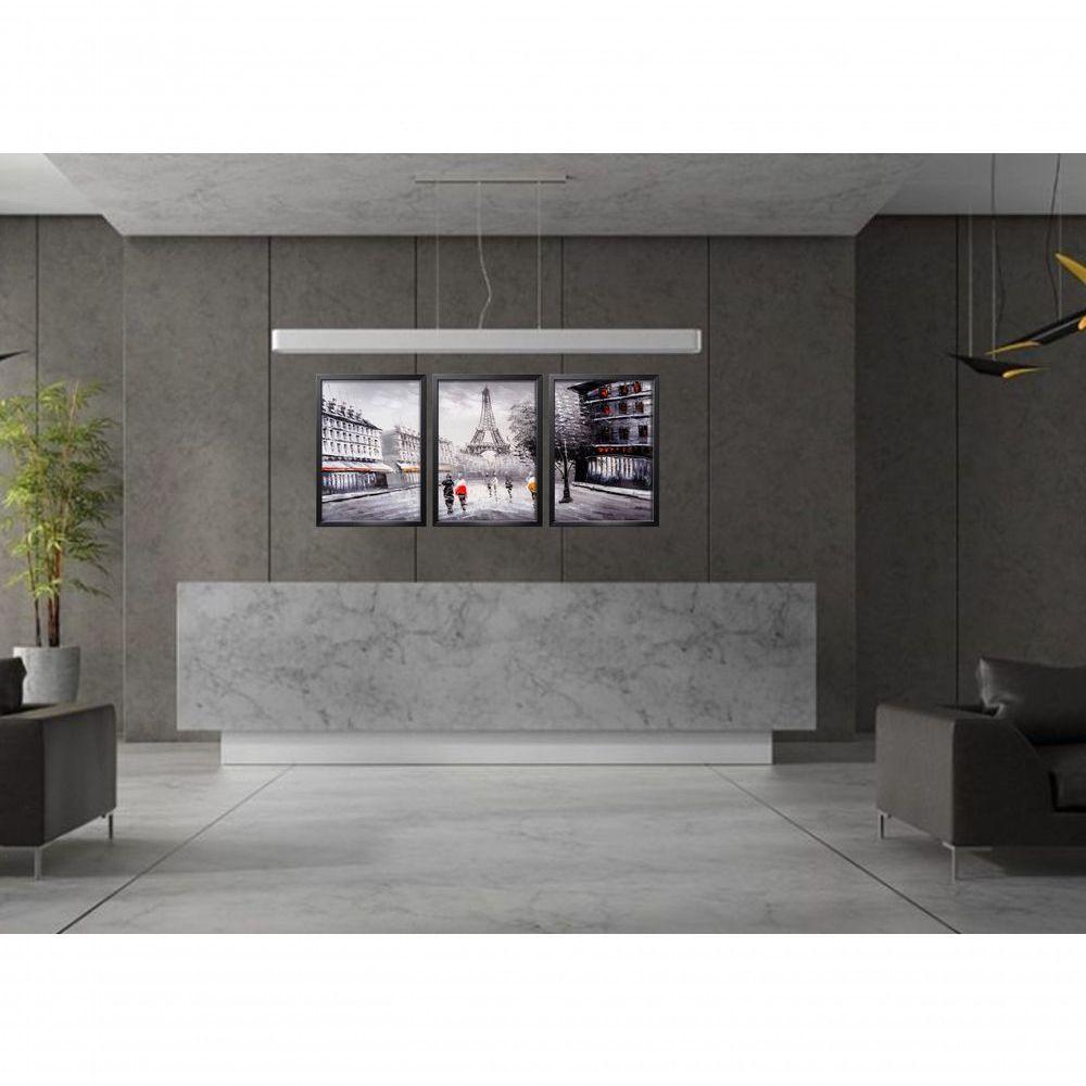 Quadro Decorativo Paris Retrô Com Moldura Preto - 2