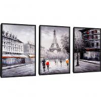 Quadro Decorativo Paris Retrô Com Moldura Preto - 1