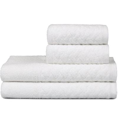 Jogo De Toalhas 4 Pçs Banho E Rosto Finesse 380g-m² 100% Algodão Atlântica Off White