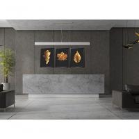 Quadro Decorativo Folhas Douradas Com Moldura Preto - 3