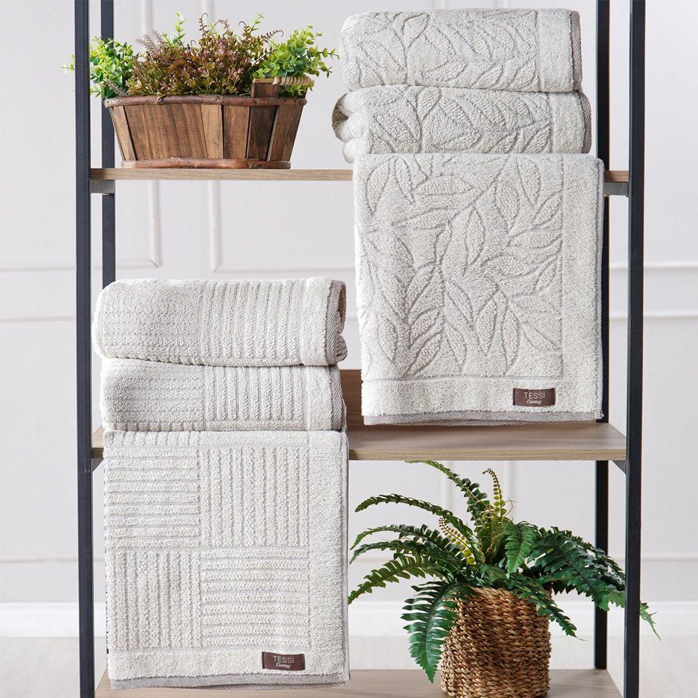 Toalha De Rosto Essenza 100% Algodão 450g-m² 50x75cm Tessi Natural Flores - 4