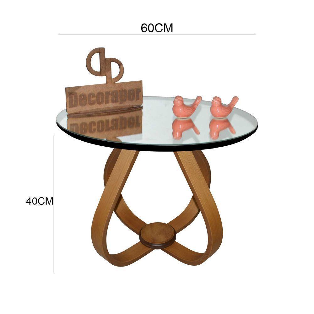 Mesa De Centro Cebola Com Espelho 60cm Preto 40cm - 2