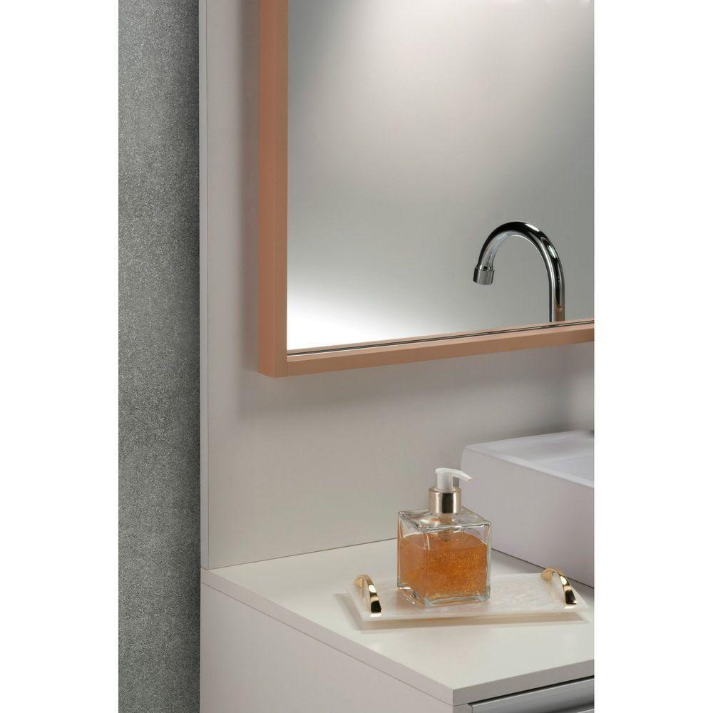 Conjunto Gabinete E Espelheira Plena Elegance 100 Cm - Branco/Salmão - 3
