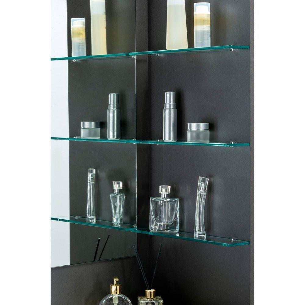 Conjunto Gabinete Espelheira Plena Grand 100 Cm - Chumbo/Branco - 3