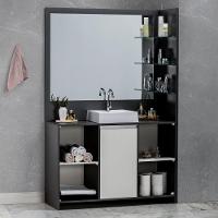 Conjunto Gabinete Espelheira Plena Grand 100 Cm - Chumbo/Branco - 5