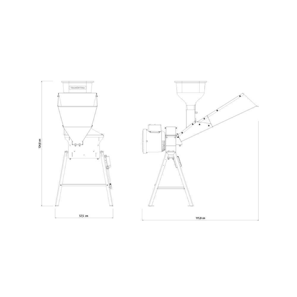 Triturador Elétrico Tramontina Te30t Com Suporte Triangular Motor 2 Hp Bivolt E Saída Lateral - 2