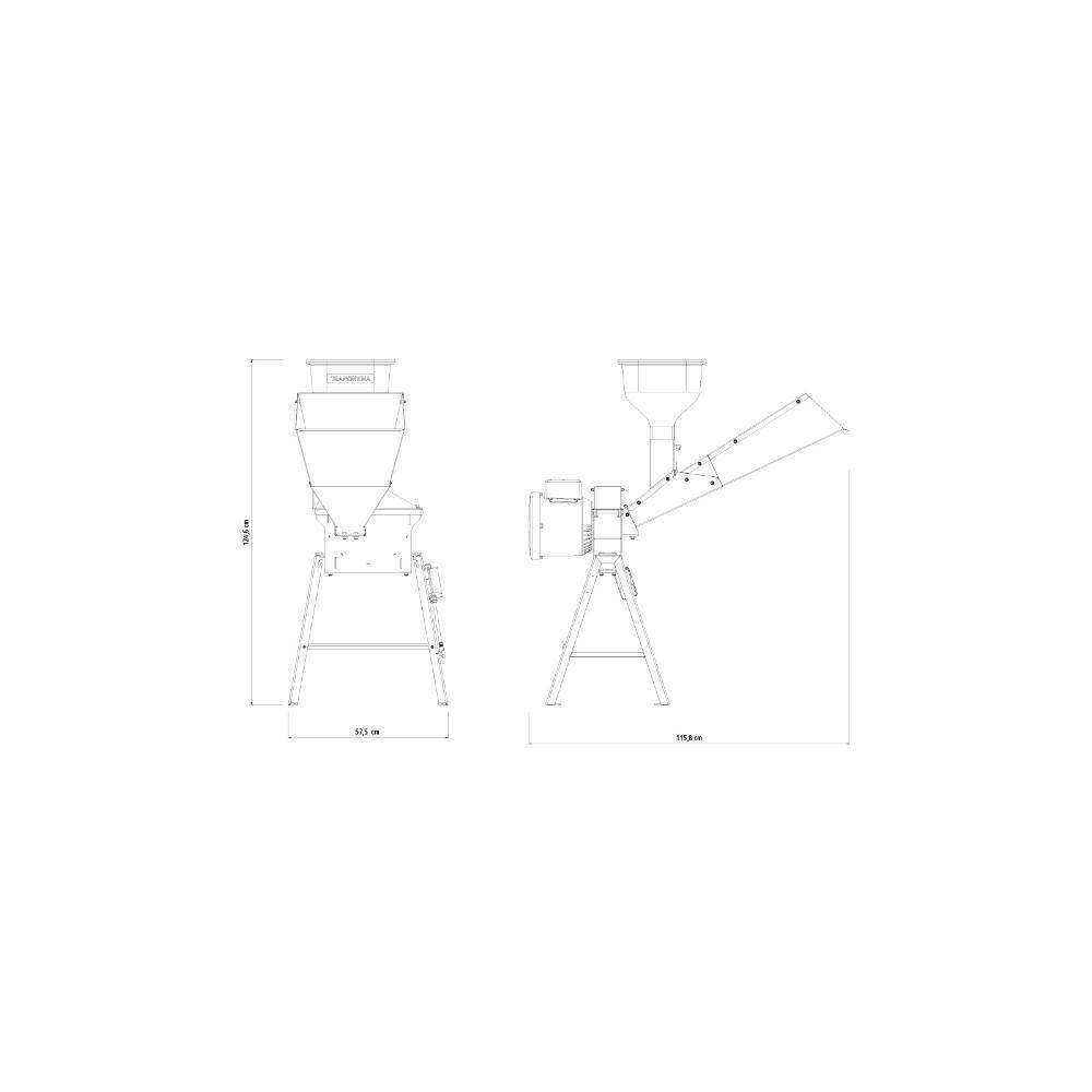 Triturador Elétrico Tramontina Te30t Com Suporte Triangular Motor 2 Hp Bivolt E Saída Lateral - 3
