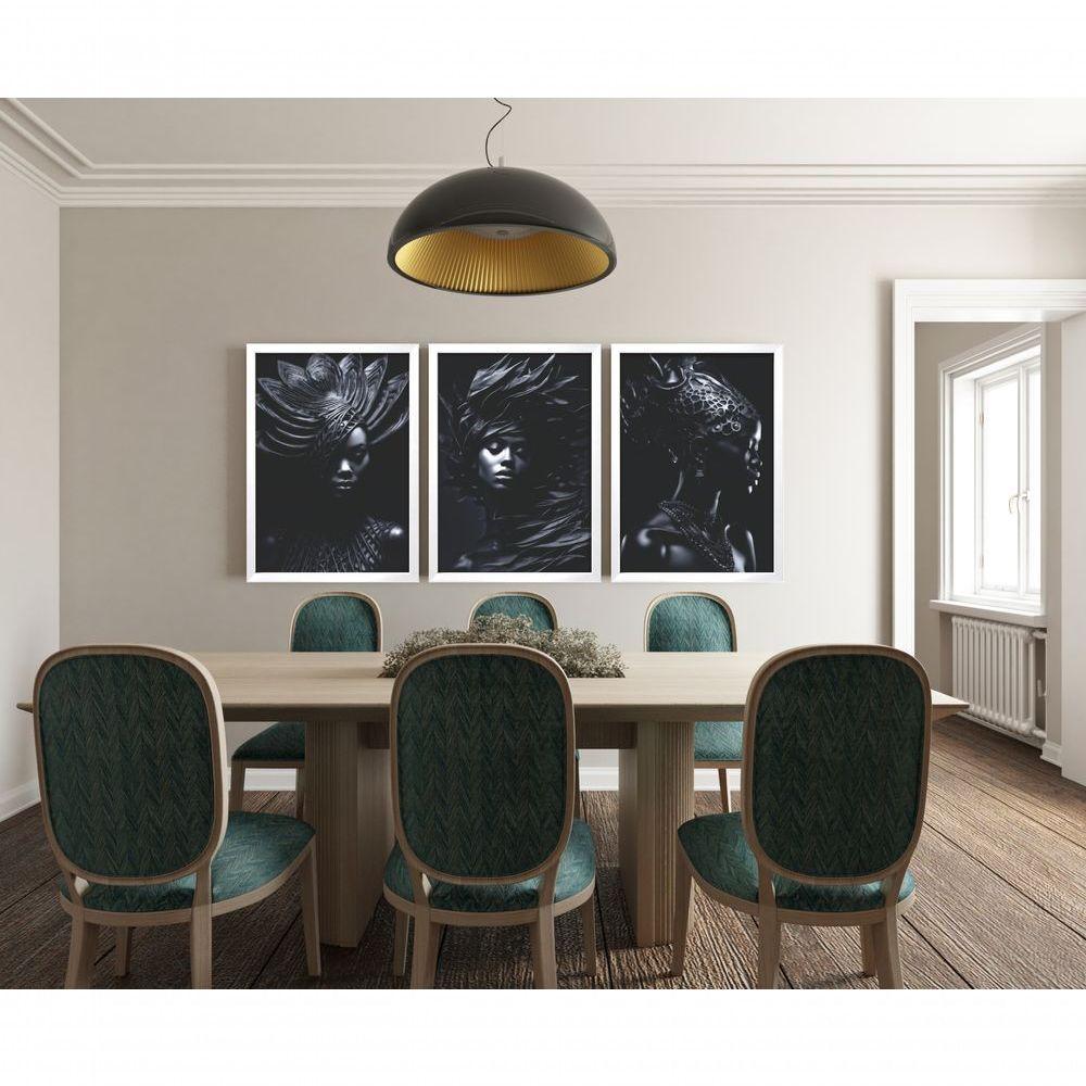 Quadro Decorativo Black Mulher 3d Com Moldura Branco - 2