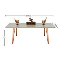 Mesa De Centro Retangular Com Vidro 80x50 Off White - 2
