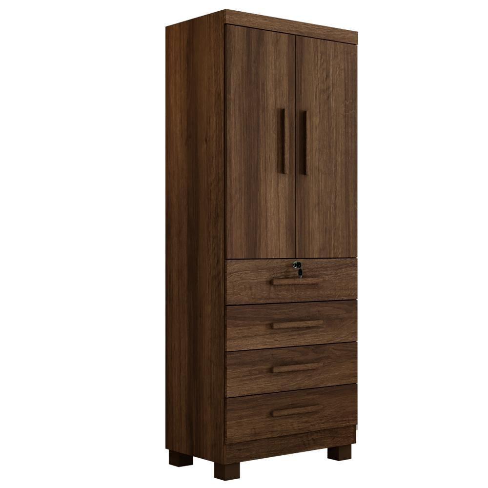 Armário Multiuso New Aurora 2 Portas 4 Gavetas Imbuía - 2