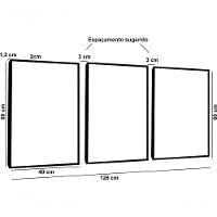 Quadros Decorativos Geometria Cubos Com Moldura Branco - 3