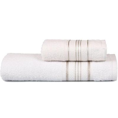 Jogo De Toalhas Banho E Rosto Rubi 280g-m² 98% Algodão Atlântica Off White