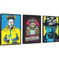 Quadro Decorativo Breaking Bad Ilustração Com Moldura Preto - 1