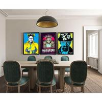Quadro Decorativo Breaking Bad Ilustração Com Moldura Preto - 2