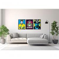 Quadro Decorativo Breaking Bad Ilustração Com Moldura Preto - 3