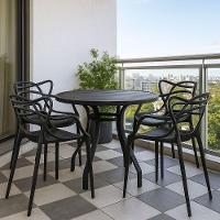 Jogo Mesa Alumínio 90cm + 4 Cadeiras Alegra Resistente Jardim Cozinha - 2