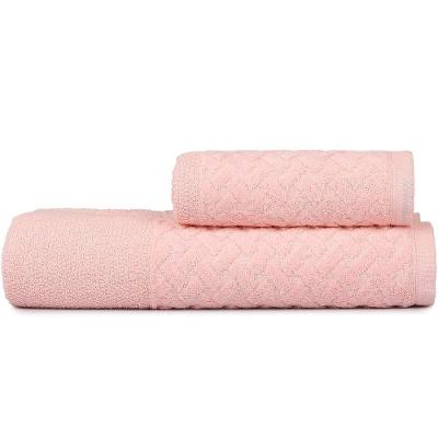 Jogo De Toalhas Banho E Rosto Finesse 380g-m² 100% Algodão Atlântica Rosa Fada