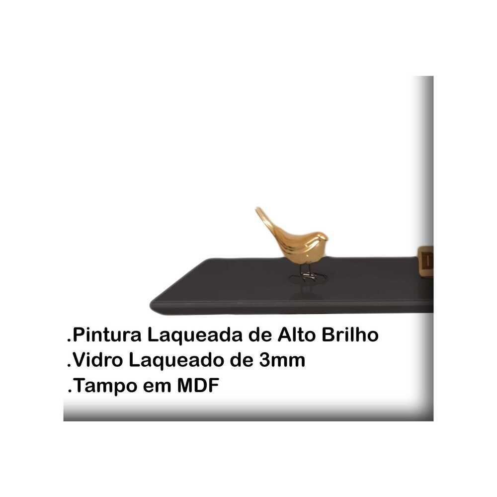 Mesa De Centro Retangular Com Vidro 90x50 Preto - 3