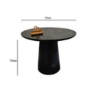 Mesa De Canto Cone Laqueado Com Tampo Vidro 70cm Preto 70cm - 2