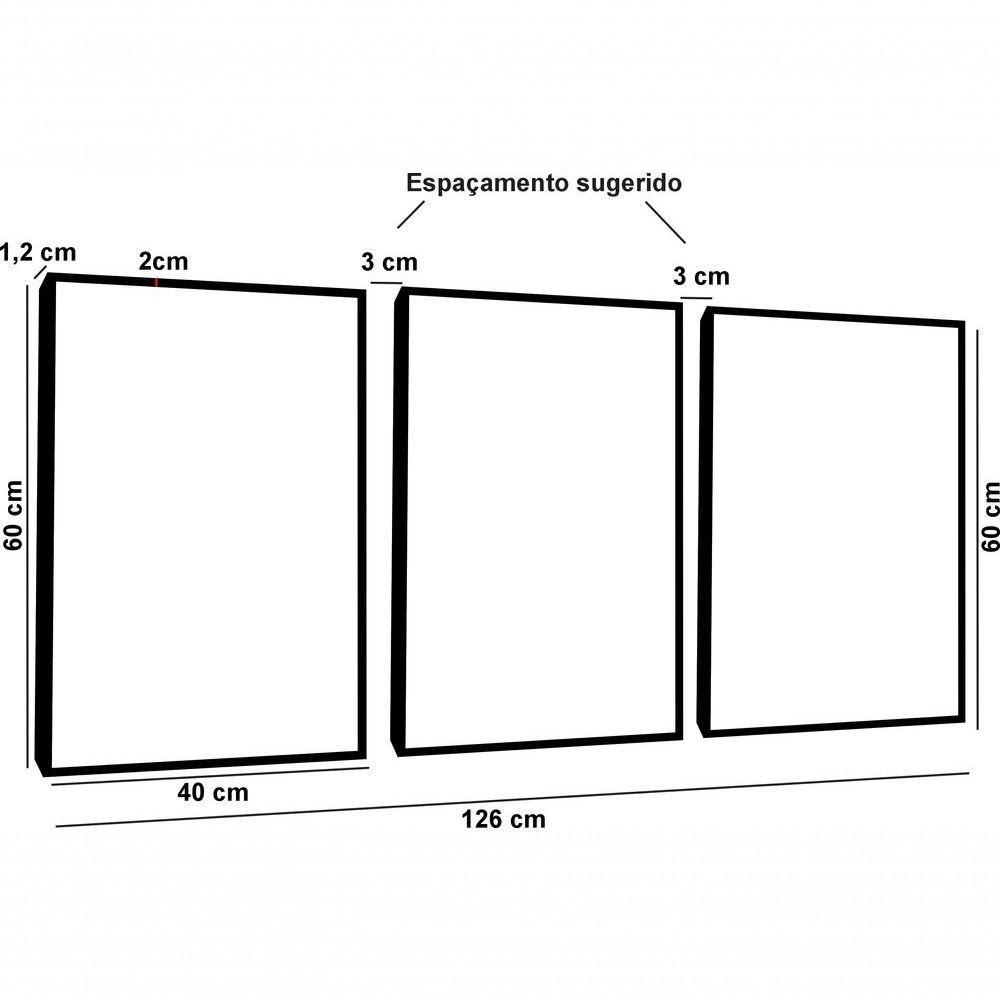 Quadro Decorativo Abstrato Tons Azuis E Cinza Geométricos Com Moldura Branco - 4