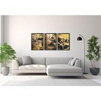 Quadro Decorativo Mulher Pintura Paris Com Moldura Preto - 3