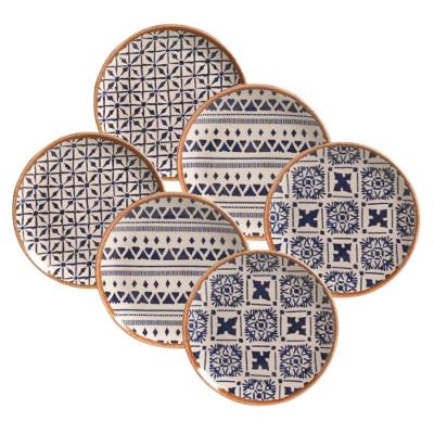 Conjunto de Pratos de Sobremesa Coup New Asteca 6 Peças Stoneware Bege Porto Brasil
