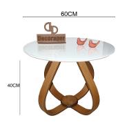 Mesa De Centro Cebola Com Vidro 60cm Branca 40cm - 2