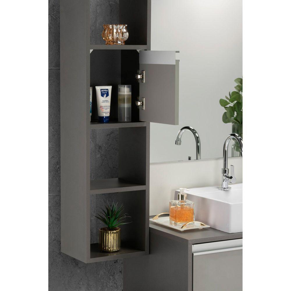 Conjunto Gabinete E Espelheira Plena Conceito 100 Cm - Chumbo/Verde - 3