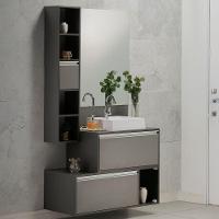 Conjunto Gabinete E Espelheira Plena Conceito 100 Cm - Chumbo/Verde - 1