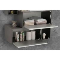 Conjunto Gabinete E Espelheira Plena Conceito 100 Cm - Chumbo/Verde - 5