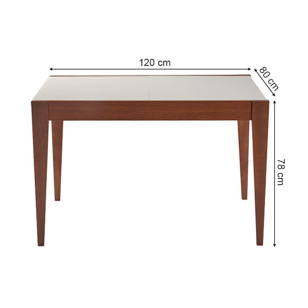 Mesa Flyp Para Cozinha 4 Lugares - Imbuia-offwhite Sem Vidro 120x80 - 2