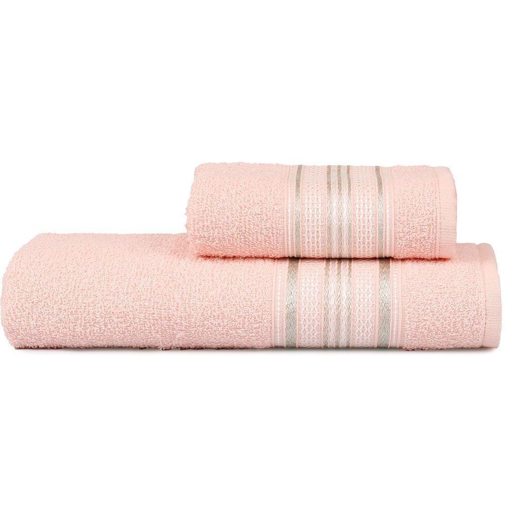 Jogo De Toalhas Banho E Rosto Rubi 280g-m² 98% Algodão Atlântica Rosa Fada - 1