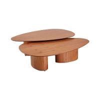 Conjunto Com 2 Mesas De Centro Redonda Sala De Estar 120cm Ecos Base Madeira Maciça Mel - 3