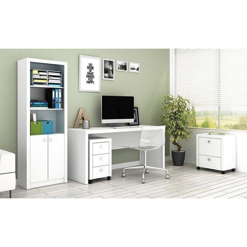 Conjunto para Escritório 04 Peças Branco Tecno Mobili - 1