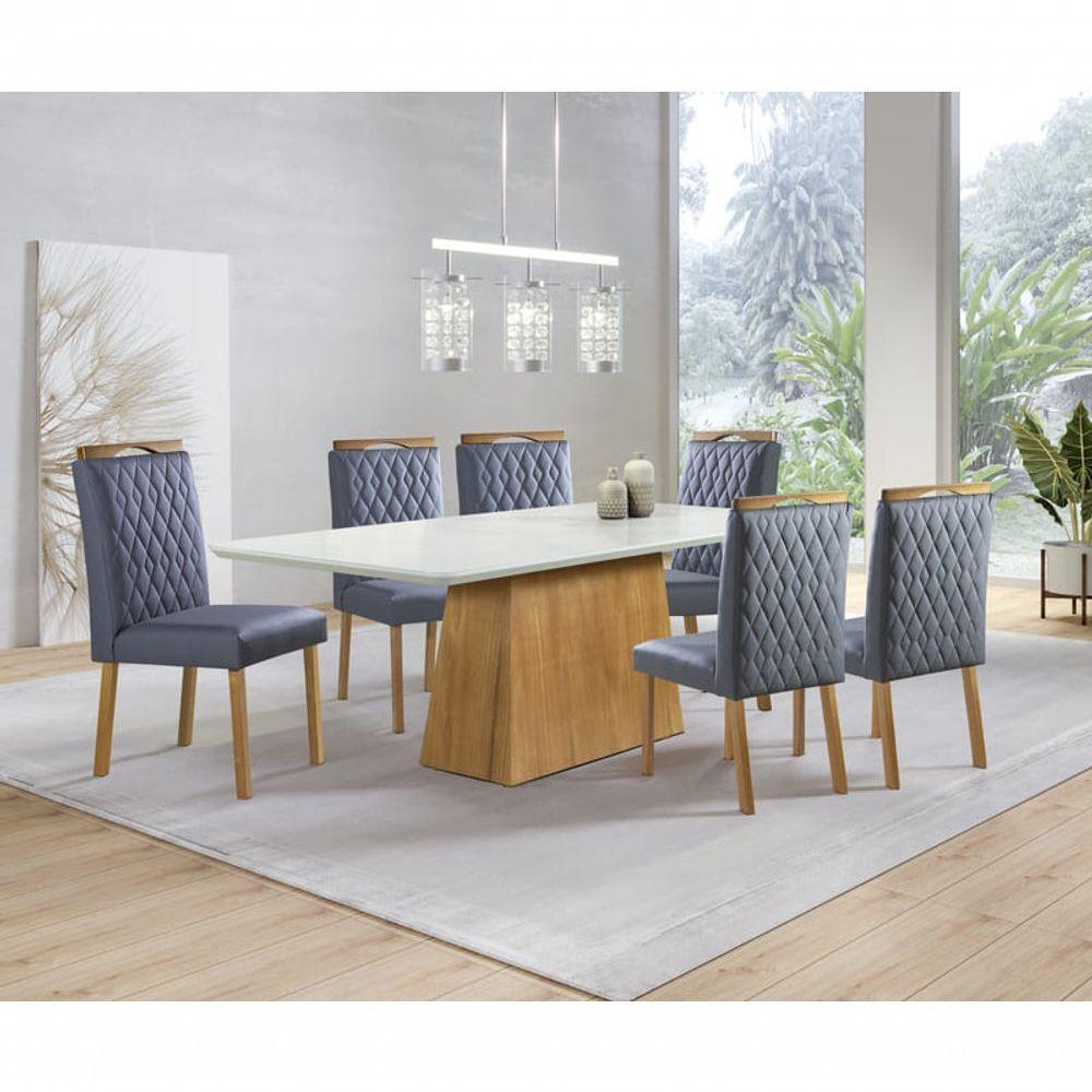 Sala De Jantar 6 Cadeiras 2,0x1,0m Amsterdã Art Salas - 1