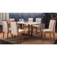 Sala De Jantar 6 Cadeiras 1,60x0,90m Atlas Veneza Art Salas - 1