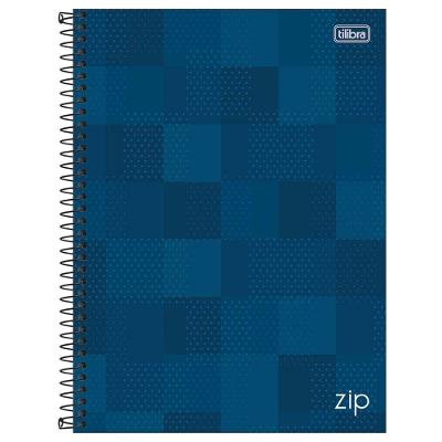 Caderno Espiral Capa Dura Universitário Zip 160 Folha 10 Matérias Tilibra Azul