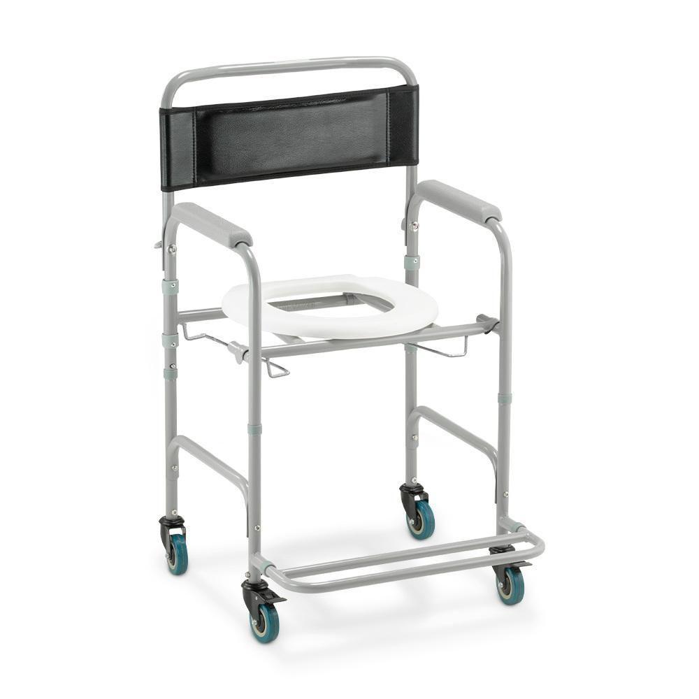 Cadeira De Banho Higiênica Dellamed Dobrável Até 100 Kg Preto E Cinza D30 - 1