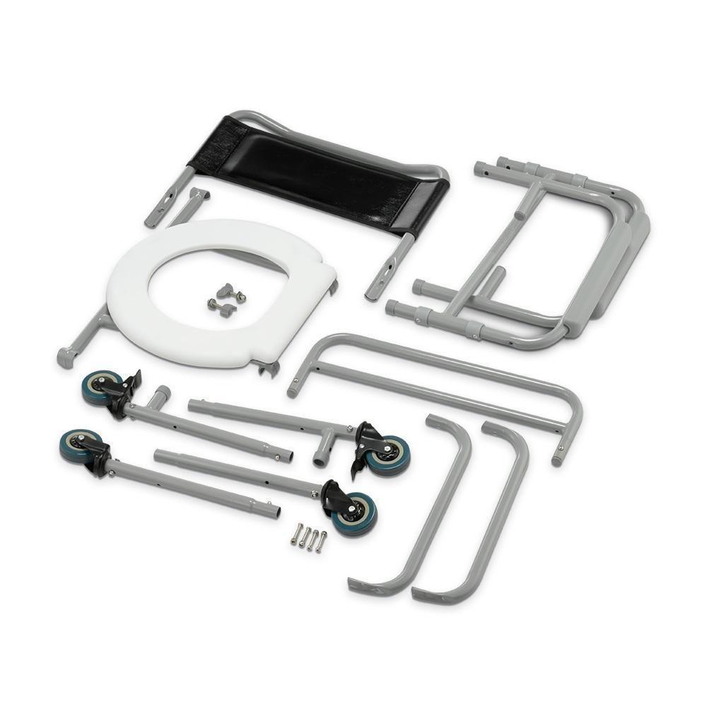 Cadeira De Banho Higiênica Dellamed Dobrável Até 100 Kg Preto E Cinza D30 - 4