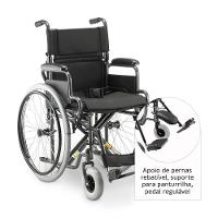 Cadeira De Rodas Dellamed Dobrável Em Aço Até 120 Kg Cinza E Preto D400-t48 - 3