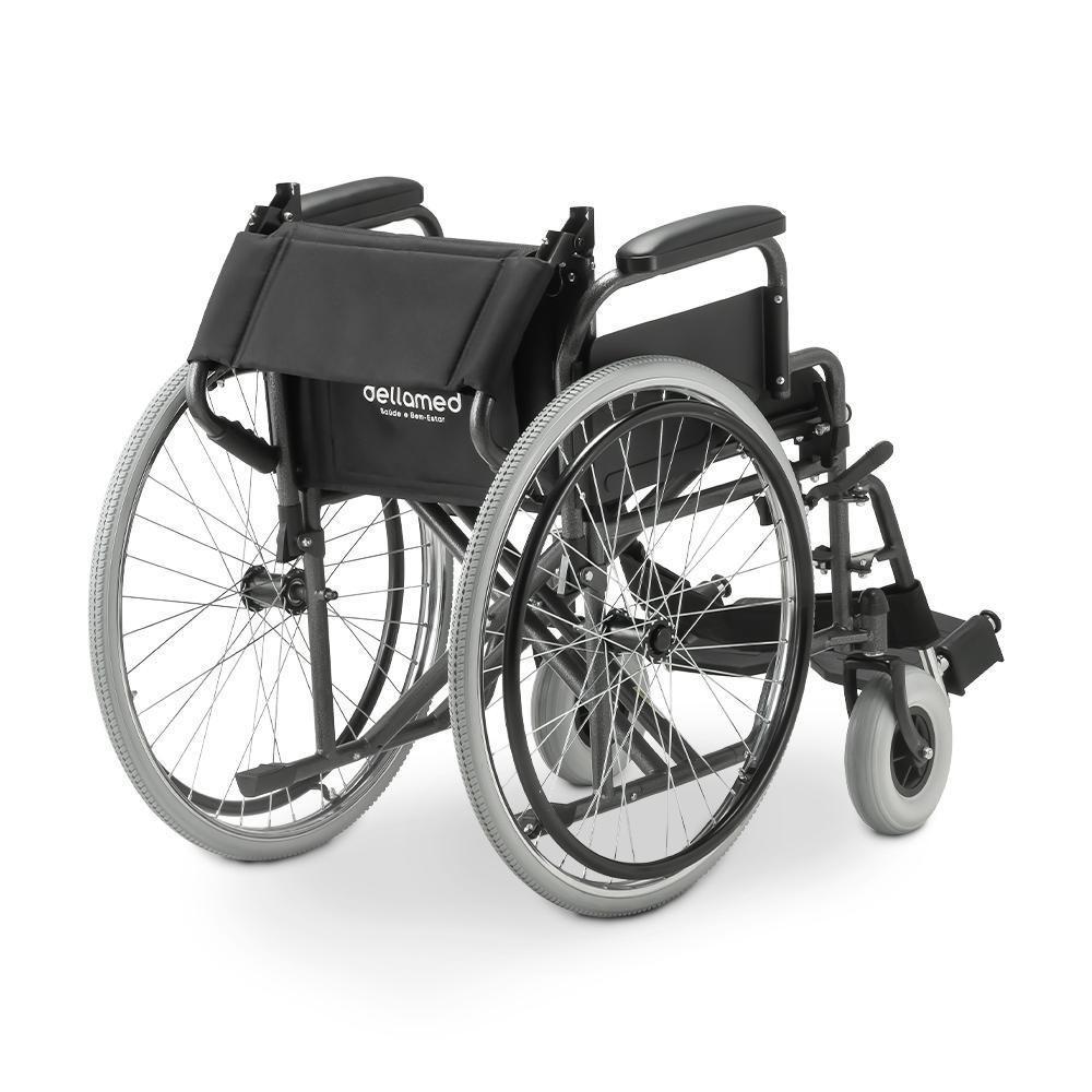 Cadeira De Rodas Dellamed Dobrável Em Aço Até 120 Kg Cinza E Preto D400-t40 - 4